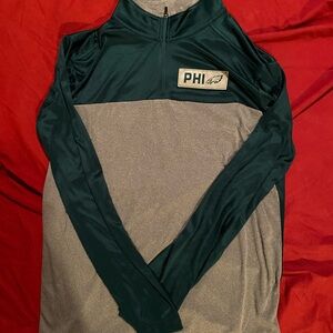 Men’s Philadelphia Eagles Long Sleeve Pullover NFL Team Apparel Size Large Green